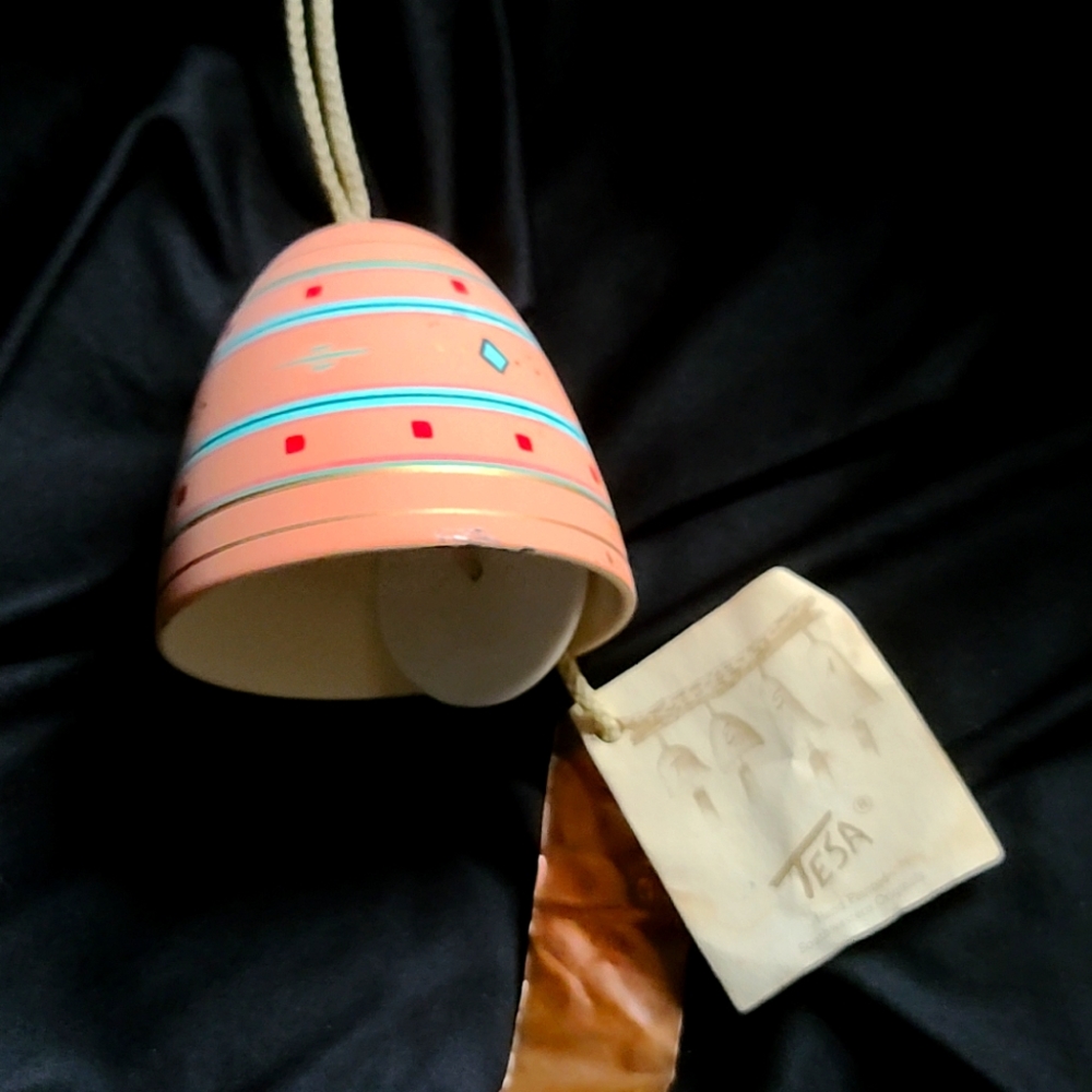 Tesa handmade windchime bell handmade  and handpainted southwestern motif
